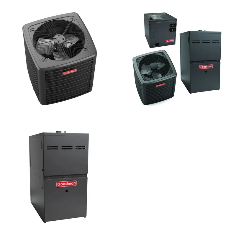 GOODMAN GLXS5BA4210+CAUTA4230C3+GR9S800805CU - 3.5 Ton Ducted Air Conditioner & Gas Furnace System - R-32