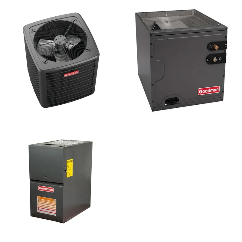 GOODMAN GLXS4BA1810+CAPTA2422C3+GR9S800603AN - 1.5 Ton Ducted Air Conditioner & Gas Furnace System - R-32