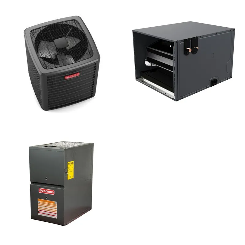 GOODMAN GLXS5BA4810+CHPTA6030D3+GR9S801205DN - 4 Ton Ducted Air Conditioner & Gas Furnace System - R-32