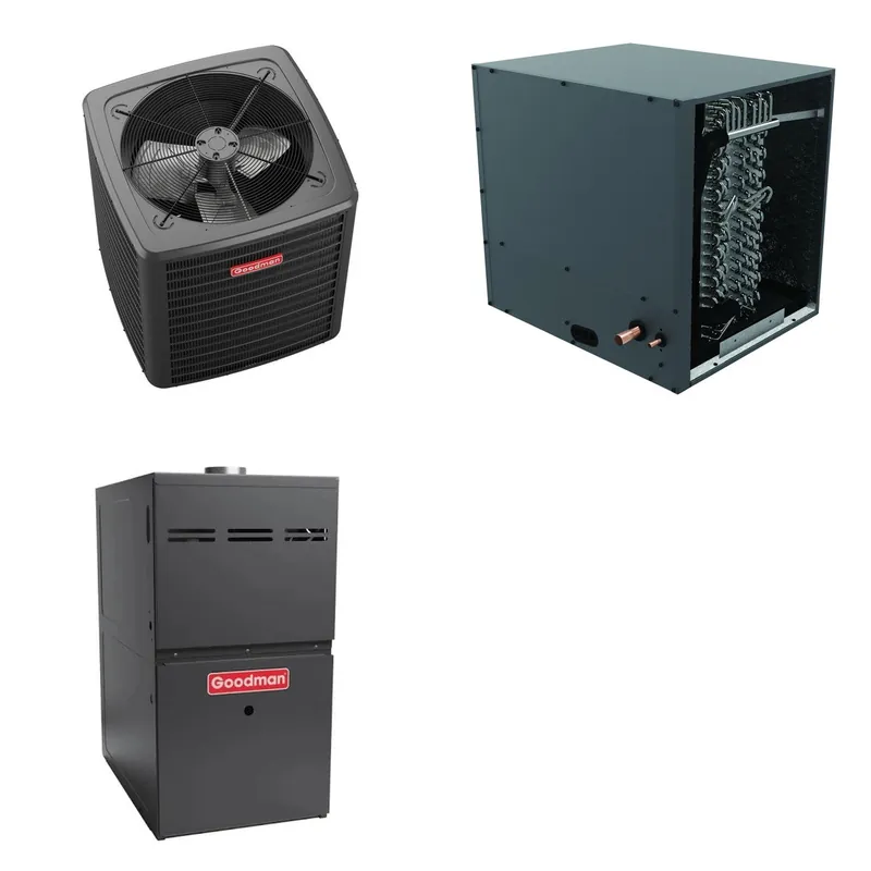 GOODMAN GLXS5BA3010+CHPTA3630B3+GR9S960403AN - 2.5 Ton Ducted Air Conditioner & Gas Furnace System - R-32