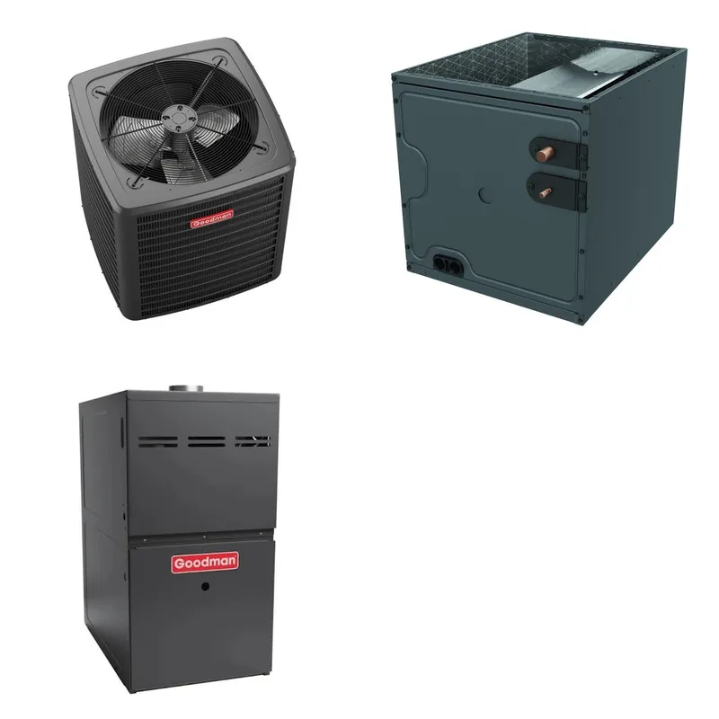 GOODMAN GLXS5BA3010+CAPTA3626C3+GR9S960403AN - 2.5 Ton Ducted Air Conditioner & Gas Furnace System - R-32