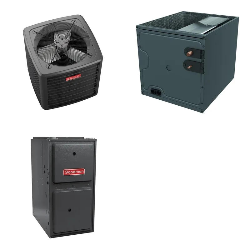 GOODMAN GLZS5BA3610+CAPTA3626B3+GR9S800803BN - 36K BTU Ducted Heat Pump System - R-32