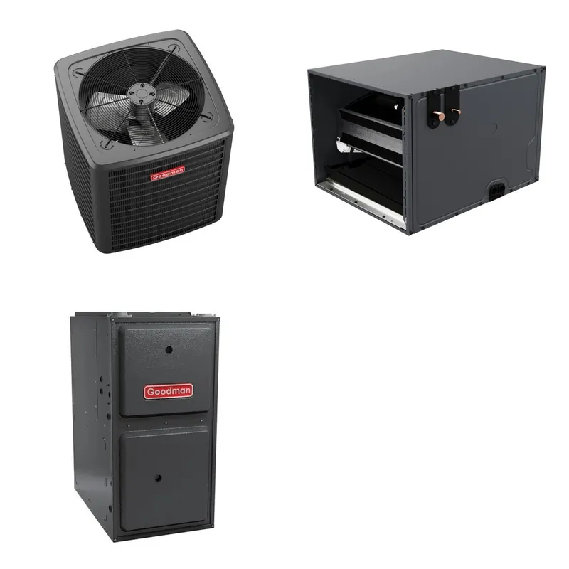 GOODMAN GLXS5BA3610+CHPTA4230C3+GR9S800803BN - 3 Ton Ducted Air Conditioner & Gas Furnace System - R-32