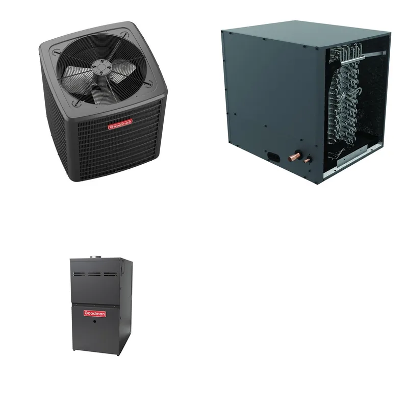 GOODMAN GLXS5BA3010+CHPTA3630B3+GR9S800603BN - 2.5 Ton Ducted Air Conditioner & Gas Furnace System - R-32