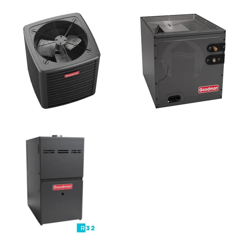 GOODMAN GLXS5BA4210+CAPTA4230D3+GR9S801005CN - 3.5 Ton Ducted Air Conditioner & Gas Furnace System - R-32