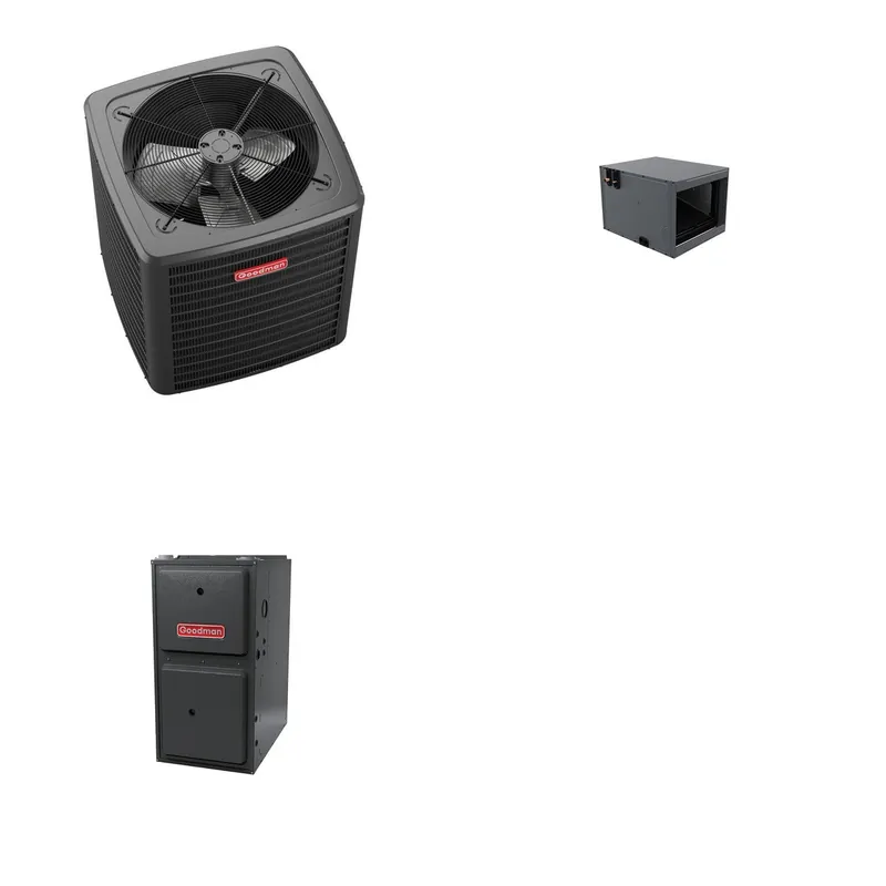 GOODMAN GLXS5BA3610+CHPTA3630C3+GR9S920805CN - 3 Ton Ducted Air Conditioner & Gas Furnace System - R-32