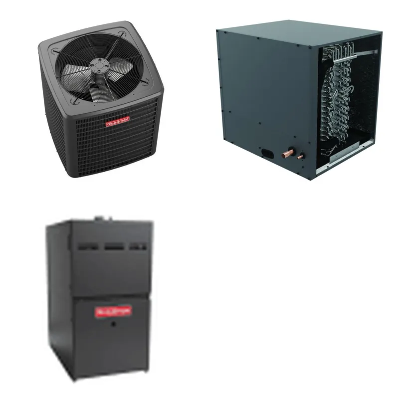 GOODMAN GLXS5BA3010+CHPTA3630B3+GR9S800604BN - 2.5 Ton Ducted Air Conditioner & Gas Furnace System - R-32