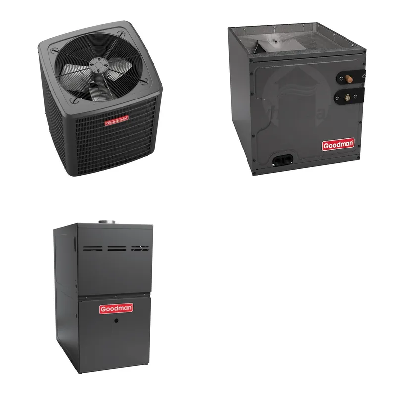 GOODMAN GLXS5BA4210+CAPTA4230D3+GR9S800804CN - 3.5 Ton Ducted Air Conditioner & Gas Furnace System - R-32