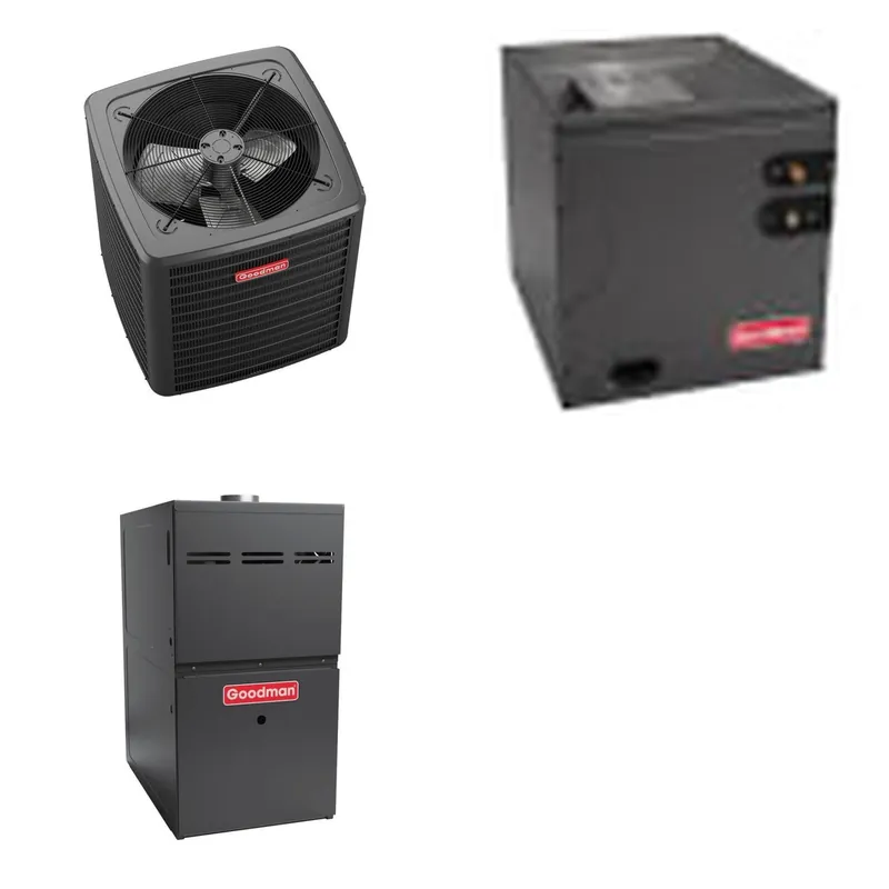 GOODMAN GLXS5BA4210+CAPTA6030D3+GR9S921005CN - 3.5 Ton Ducted Air Conditioner & Gas Furnace System - R-32
