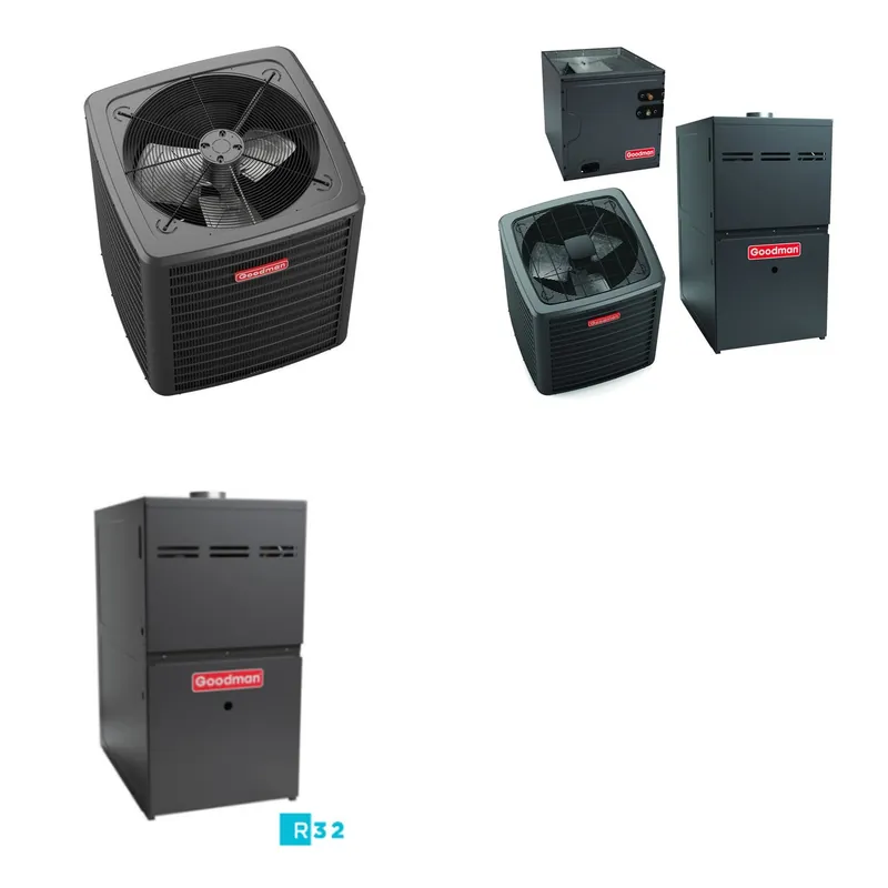 GOODMAN GLXS5BA4210+CAUTA4230C3+GR9S801005CN - 3.5 Ton Ducted Air Conditioner & Gas Furnace System - R-32