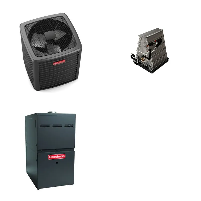 GOODMAN GLXS5BA4810+CAUTA6030D3+GR9S960805CU - 4 Ton Ducted Air Conditioner & Gas Furnace System - R-32