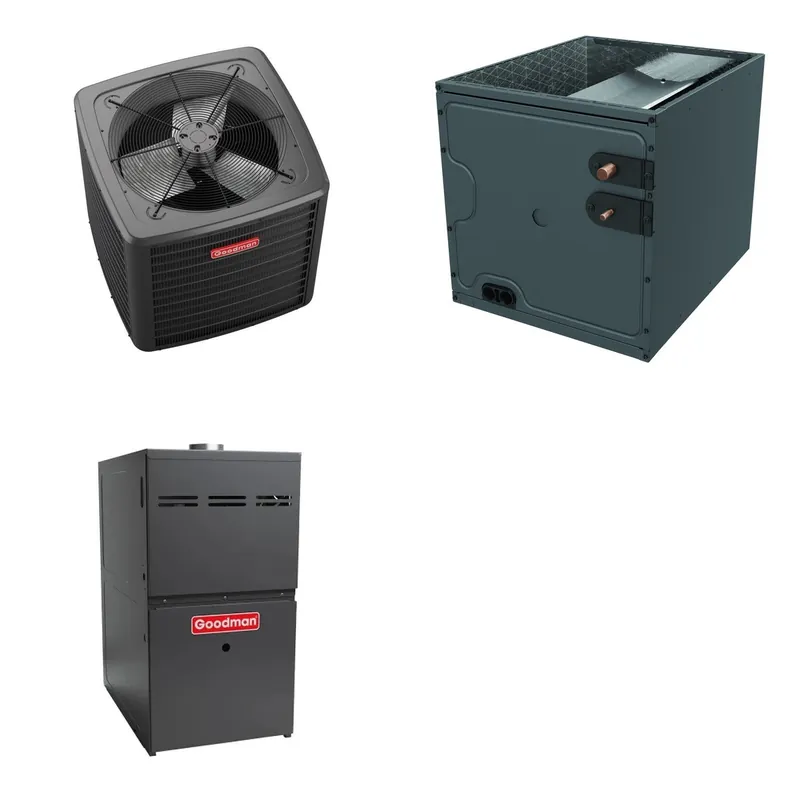 GOODMAN GLZS5BA3610+CAPTA3626B3+GR9S800805CU - 36K BTU Ducted Heat Pump System - R-32