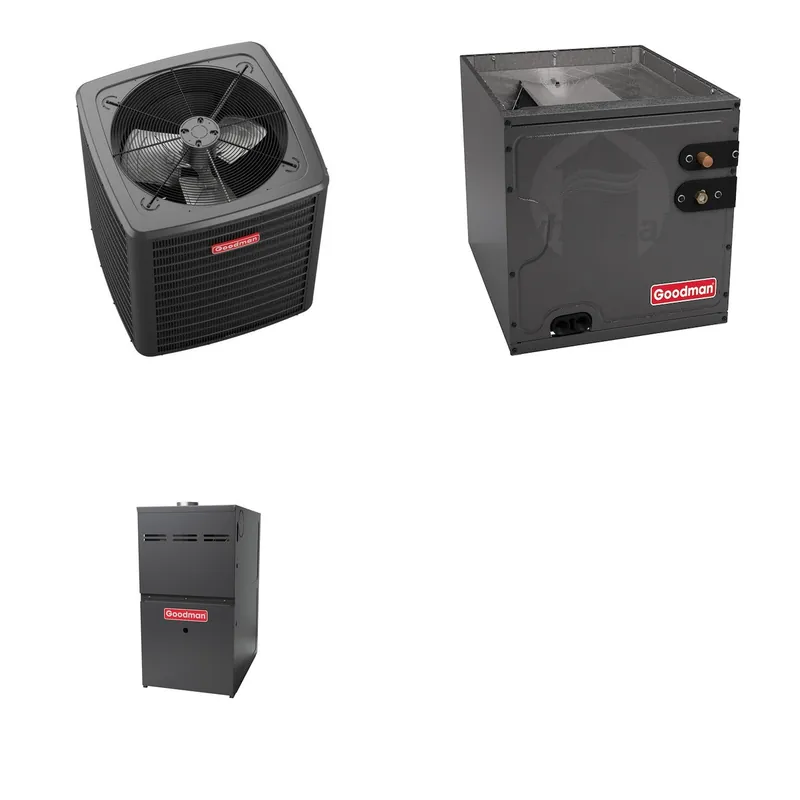 GOODMAN GLXS5BA3610+CAPTA4230D3+GR9S800603BN - 3 Ton Ducted Air Conditioner & Gas Furnace System - R-32