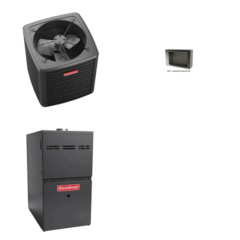 GOODMAN GLXS4BA1810+CSCT3012M3+GR9S960403AN - 1.5 Ton Ducted Air Conditioner & Gas Furnace System - R-32