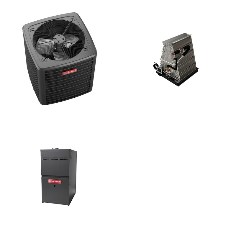 GOODMAN GLXS5BA6010+CAUTA6030D3+GR9S800805CN - 5 Ton Ducted Air Conditioner & Gas Furnace System - R-32
