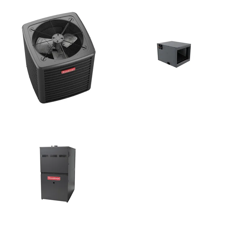 GOODMAN GLXS5BA3610+CHPTA3630C3+GR9S800805CN - 3 Ton Ducted Air Conditioner & Gas Furnace System - R-32