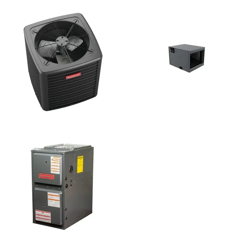 GOODMAN GLXS4BA1810+CHPTA1822A3+GR9S960803BN - 1.5 Ton Ducted Air Conditioner & Gas Furnace System - R-32
