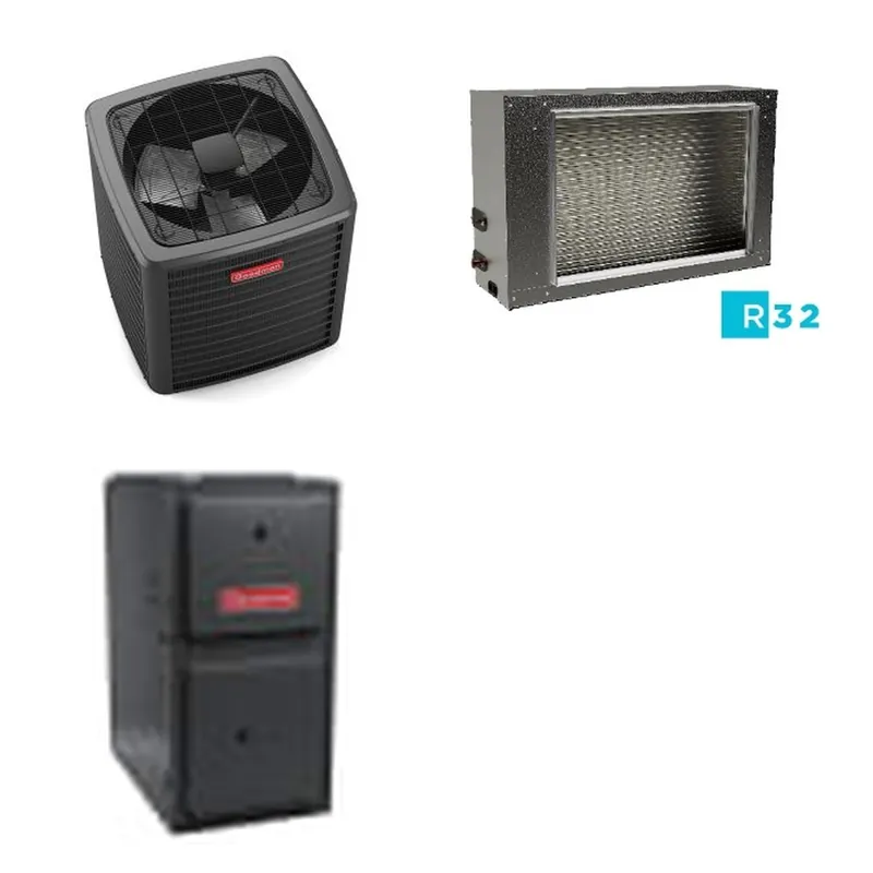 GOODMAN GLXS5BA4810+CSCT6012L3+GR9S920804CN - 4 Ton Ducted Air Conditioner & Gas Furnace System - R-32