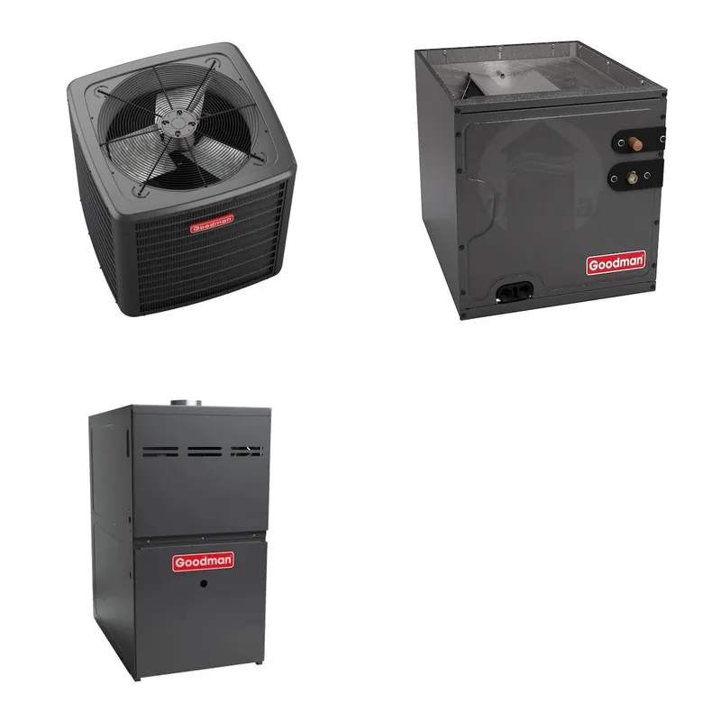 GOODMAN GLZS5BA4210+CAPTA4230D3+GR9S800805CU - 42K BTU Ducted Heat Pump System - R-32