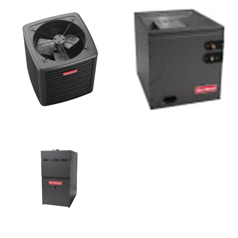 GOODMAN GLXS5BA6010+CAPTA6030D3+GR9S800805CN - 5 Ton Ducted Air Conditioner & Gas Furnace System - R-32