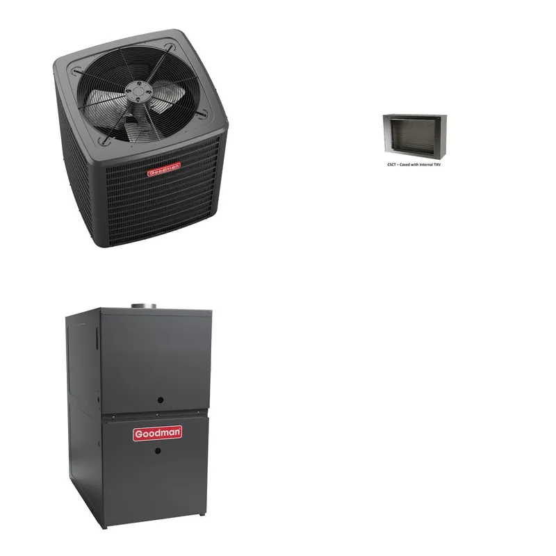 GOODMAN GLXS5BA3010+CSCT3012M3+GR9S800603AU - 2.5 Ton Ducted Air Conditioner & Gas Furnace System - R-32