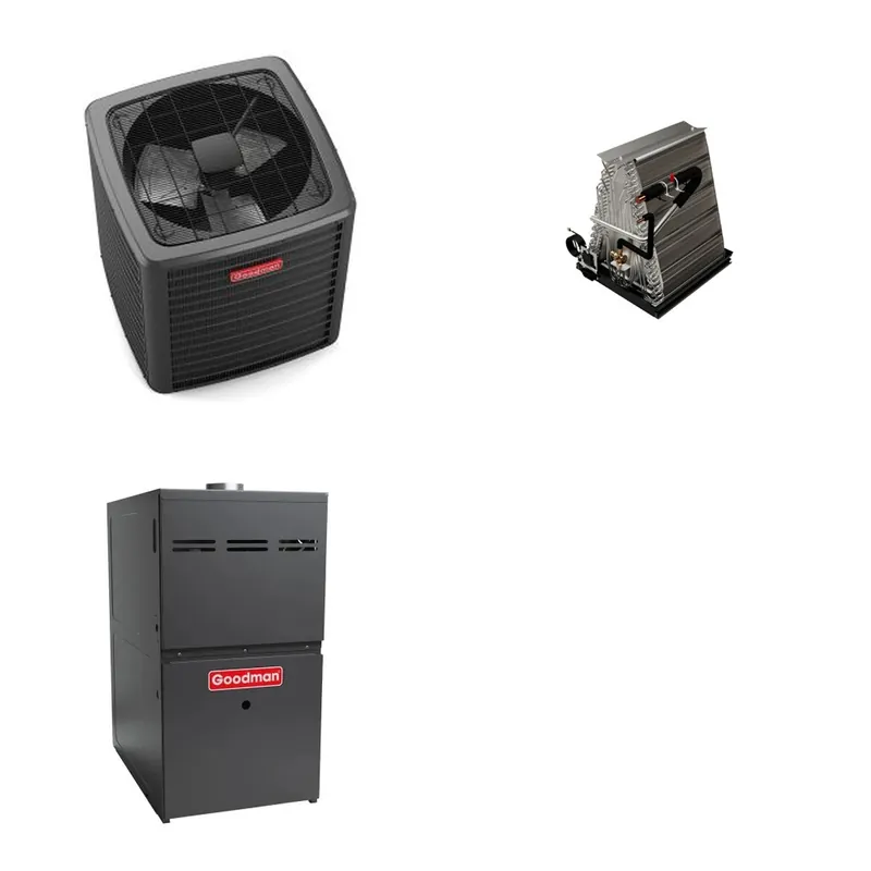 GOODMAN GLXS5BA4810+CAUTA6030D3+GR9S800805CU - 4 Ton Ducted Air Conditioner & Gas Furnace System - R-32