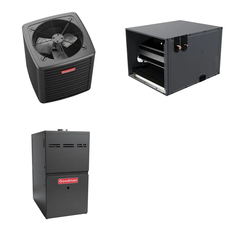GOODMAN GLXS5BA4210+CHPTA4230C3+GR9S800804CN - 3.5 Ton Ducted Air Conditioner & Gas Furnace System - R-32