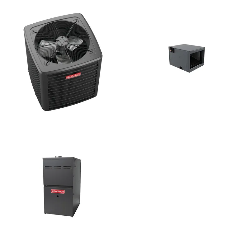 GOODMAN GLXS4BA1810+CHPTA1822A3+GR9S800603BN - 1.5 Ton Ducted Air Conditioner & Gas Furnace System - R-32