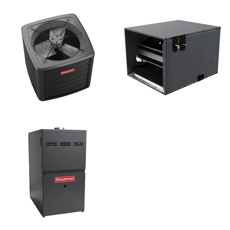 GOODMAN GLZS5BA4210+CHPTA4230C3+GR9S800805CU - 42K BTU Ducted Heat Pump System - R-32