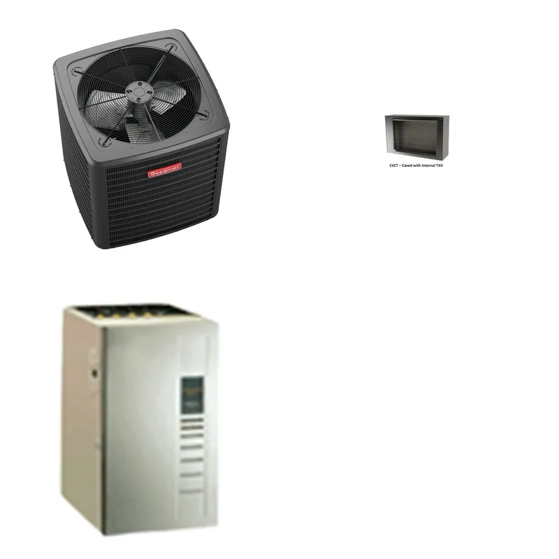 GOODMAN GLXS4BA1810+CSCT3012M3+GR9S960603BU - 1.5 Ton Ducted Air Conditioner & Gas Furnace System - R-32