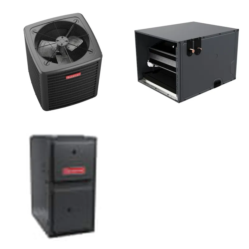 GOODMAN GLXS5BA3610+CHPTA4230C3+GR9S960603BN - 3 Ton Ducted Air Conditioner & Gas Furnace System - R-32