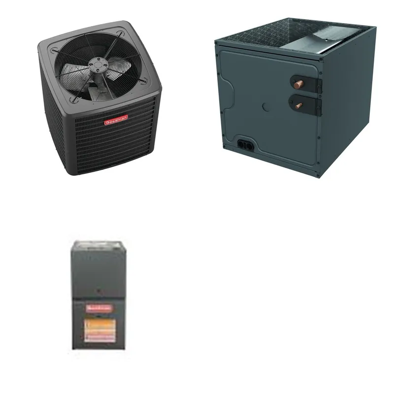 GOODMAN GLXS4BA1810+CAPTA1818A3+GR9S800403AN - 1.5 Ton Ducted Air Conditioner & Gas Furnace System - R-32
