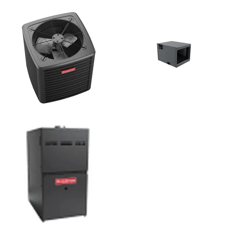GOODMAN GLXS5BA3010+CHPTA3630C3+GR9S800604BN - 2.5 Ton Ducted Air Conditioner & Gas Furnace System - R-32