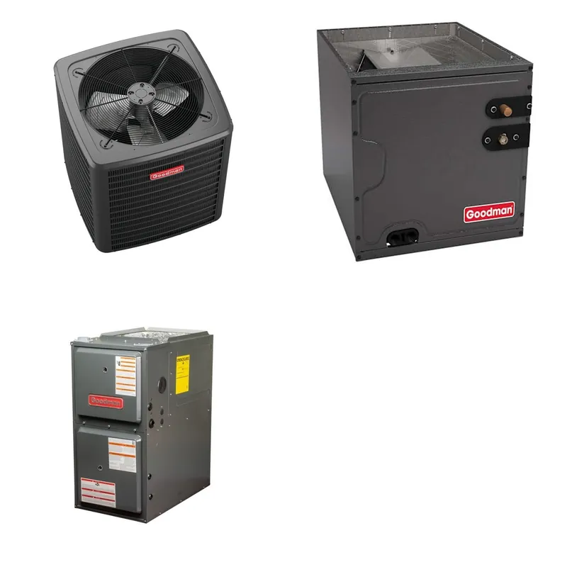 GOODMAN GLXS4BA1810+CAPTA2422C3+GR9S960803BN - 1.5 Ton Ducted Air Conditioner & Gas Furnace System - R-32