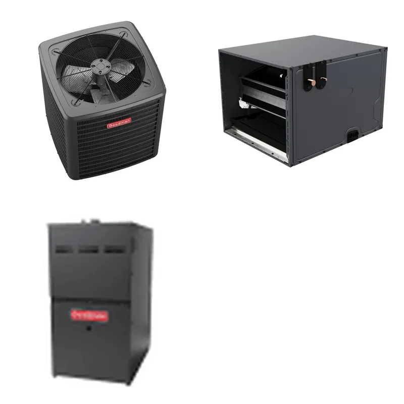 GOODMAN GLXS5BA3610+CHPTA4230C3+GR9S800804BN - 3 Ton Ducted Air Conditioner & Gas Furnace System - R-32