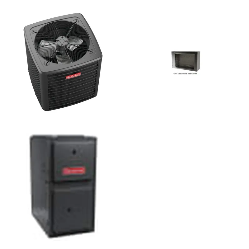 GOODMAN GLXS4BA1810+CSCT3012M3+GR9S920803BN - 1.5 Ton Ducted Air Conditioner & Gas Furnace System - R-32