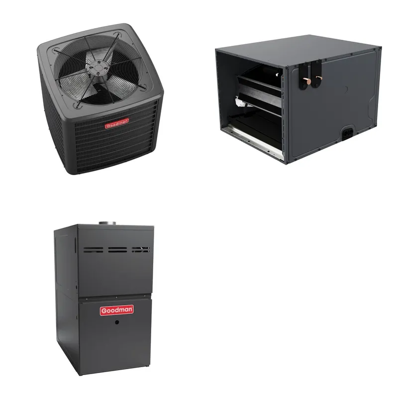 GOODMAN GLZS5BA4210+CHPTA4230C3+GR9S921004CN - 42K BTU Ducted Heat Pump System - R-32