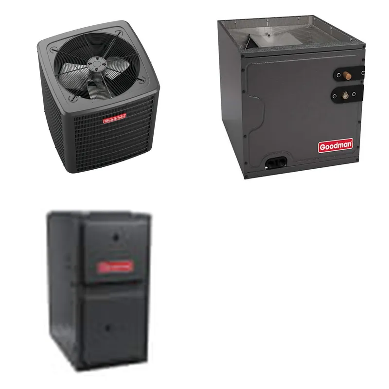 GOODMAN GLXS4BA1810+CAPTA2422C3+GR9S920803BN - 1.5 Ton Ducted Air Conditioner & Gas Furnace System - R-32