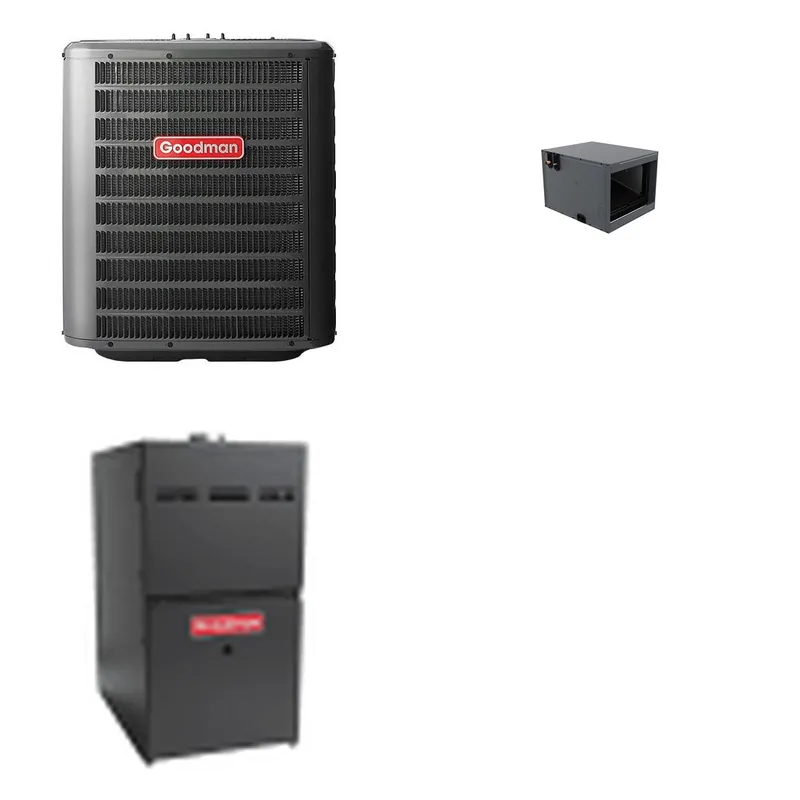 GOODMAN GLZS4BA2410+CHPTA2426C3+GR9S800604BN - 24K BTU Ducted Heat Pump System - R-32