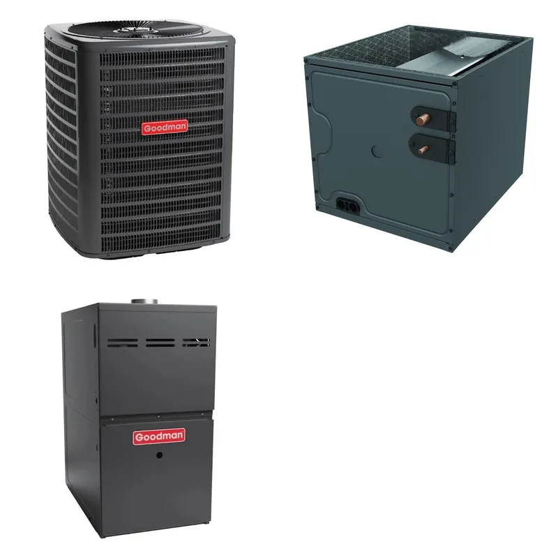 GOODMAN GLZS4BA1810+CAPTA3026B3+GR9S960403AN - 18K BTU Ducted Heat Pump System - R-32