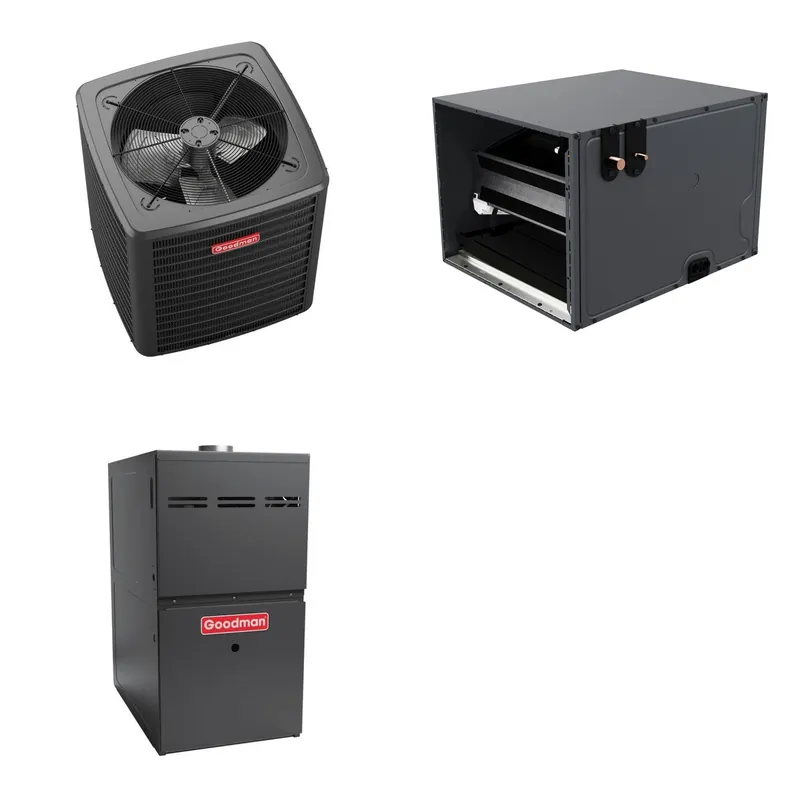 GOODMAN GLXS5BA6010+CHPTA6030D3+GR9S921005CN - 5 Ton Ducted Air Conditioner & Gas Furnace System - R-32