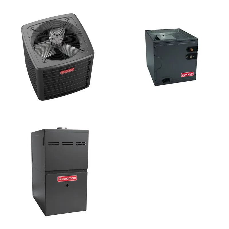 GOODMAN GLZS5BA3010+CAUTA3626B3+GR9S800804CN - 30K BTU Ducted Heat Pump System - R-32