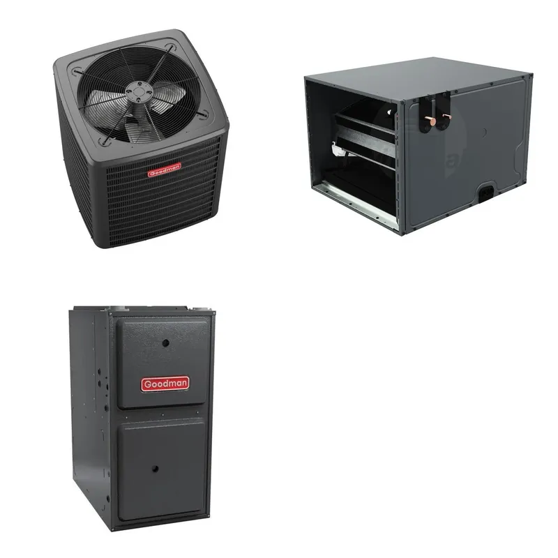 GOODMAN GLXS5BA3610+CHPTA3630C3+GR9S800803BN - 3 Ton Ducted Air Conditioner & Gas Furnace System - R-32
