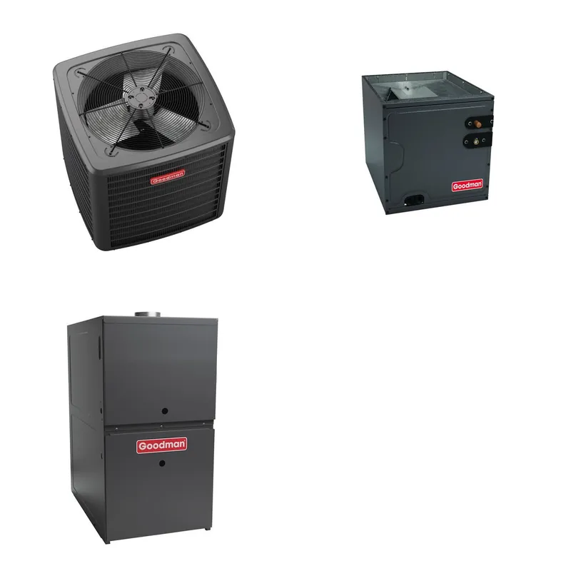 GOODMAN GLZS5BA3010+CAUTA3626B3+GR9S800804BU - 30K BTU Ducted Heat Pump System - R-32
