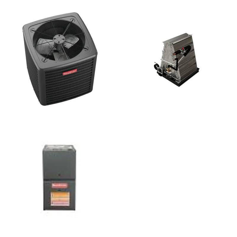 GOODMAN GLXS4BA1810+CAUTA1818B3+GR9S800403AN - 1.5 Ton Ducted Air Conditioner & Gas Furnace System - R-32