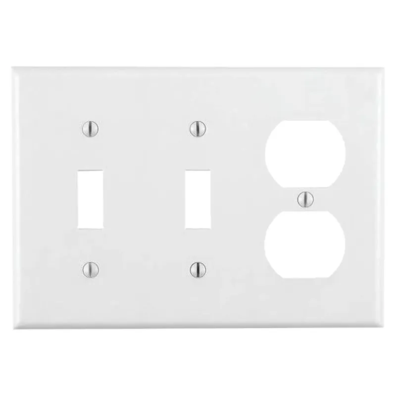 Leviton 001-88021-000 2-Toggle 1-Duplex Standard Size Wall Plate 3 Gang