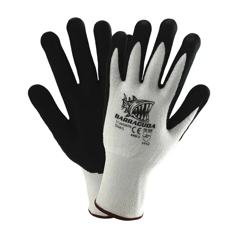 PIP 713HGWFN/L White Knit Wrist Cuff Nitrile Large Cut-Resistant Gloves