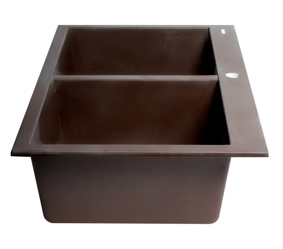 ALFI AB3420DI-C Drop-In Double Bowl Granite Composite Kitchen Sink