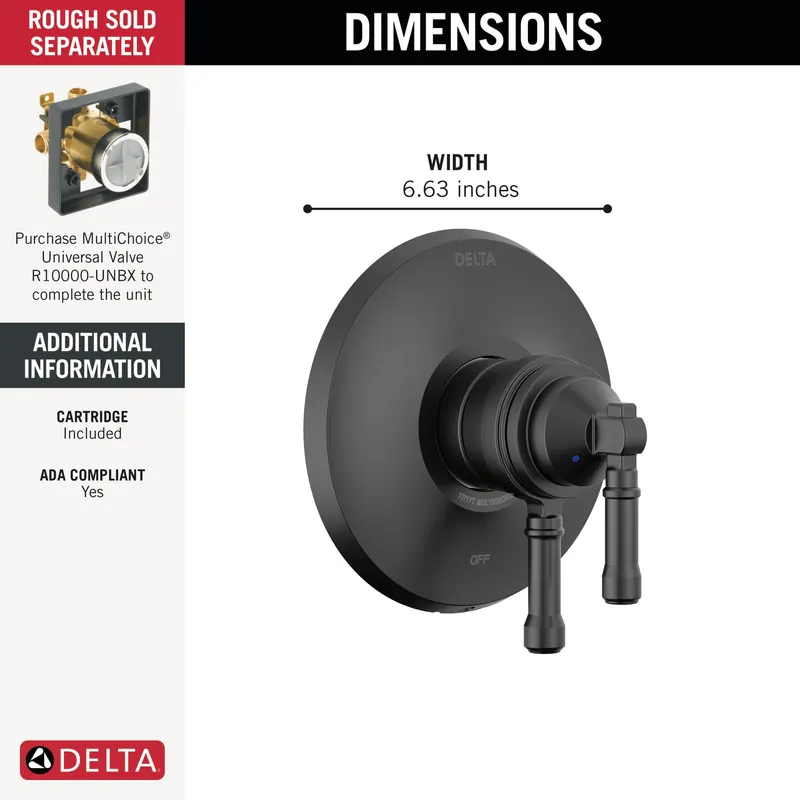 Delta T17084-BL Broderick 17 Series Valve Only Trim