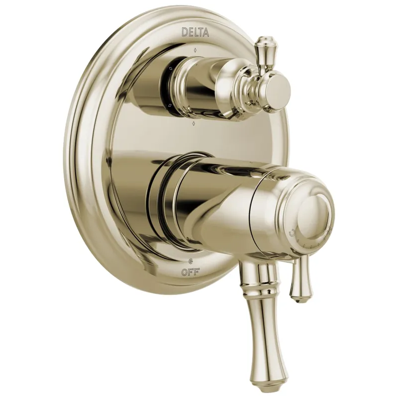 Delta T27T997-PN Thermostatic Trim Traditional TempAssure 17T with 6 Function Integrated Diverter Requires MultiChoice Universal Valve R22000 Series